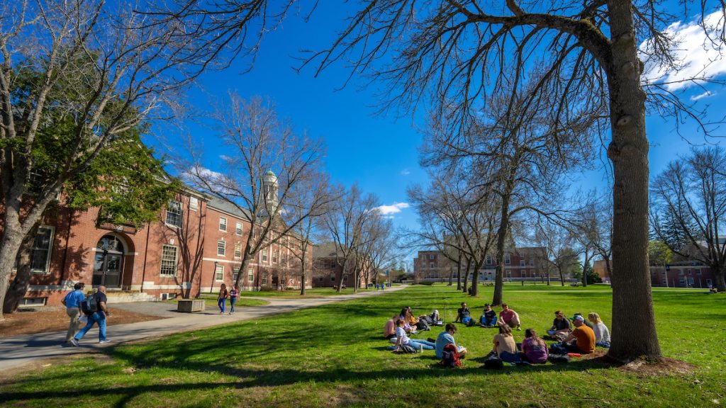 UMaine campus map A photo of students sitting outside