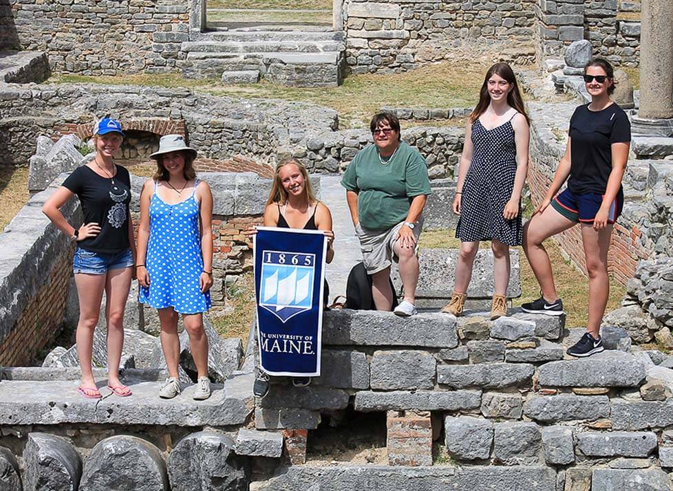 A photo of anthropology students at a dig site