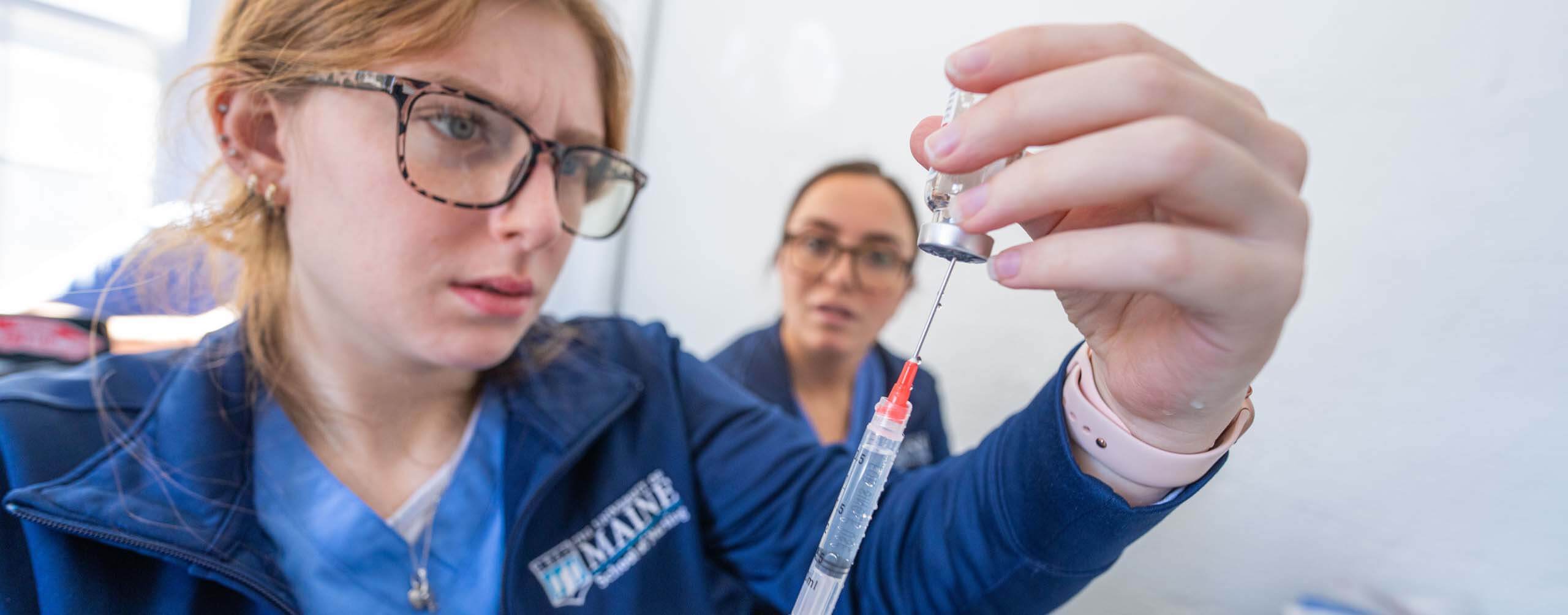 A photo of two nursing students